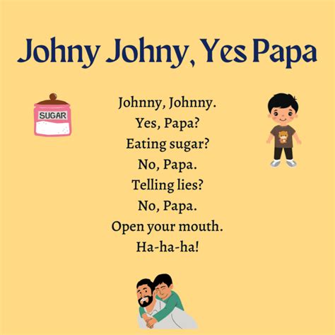 johny johny johny yes|johnny johny yes papa lyrics.